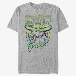 Queens Star Wars: The Mandalorian - Grogu Collegiate Unisex T-Shirt Heather Grey