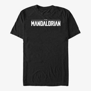 Queens Star Wars: The Mandalorian - Mandalorian Logo BW Unisex T-Shirt Black