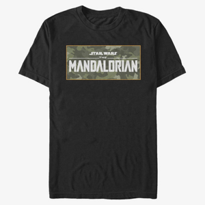 Queens Star Wars: The Mandalorian - Mando Camo Logo Men's T-Shirt Black