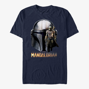 Queens Star Wars: The Mandalorian - Mando Head Unisex T-Shirt Navy Blue
