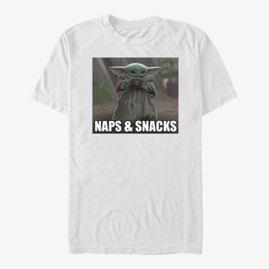 Queens Star Wars: The Mandalorian - Naps and Snacks V2 Unisex T-Shirt White