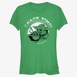 Queens Star Wars: The Mandalorian - Snack Time Women's T-Shirt Kelly Green