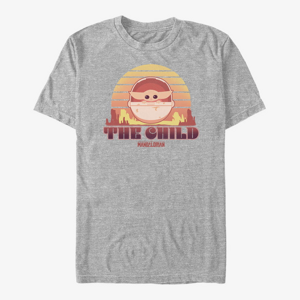 Queens Star Wars: The Mandalorian - Sunset Child Unisex T-Shirt Heather Grey