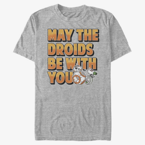 Queens Star Wars: The Rise Of Skywalker - Droids Be With You Men's T-Shirt Heather Grey