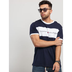 Tričko s krátkym rukávom Tommy Hilfiger CN SS Tee Logo Flag C/O navy