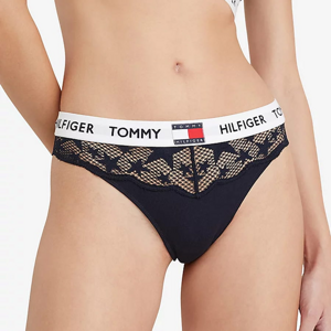 Nohavičky Tommy Hilfiger Star lace Thong čierna