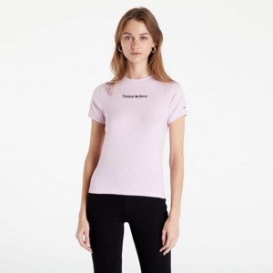 Tričko TOMMY JEANS Bby Serif Linear T-Shirt Růžové