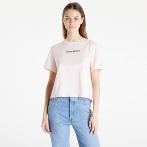 Tričko TOMMY JEANS Cls Serif Linear T-Shirt ružový / navy