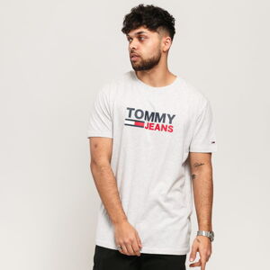 Tričko s krátkym rukávom TOMMY JEANS M Corp Logo Tee melange svetlošedé