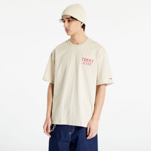 Tričko s krátkym rukávom TOMMY JEANS Oversized Pinstripe T-Shirt Stone