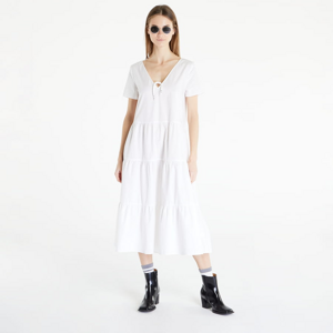 TOMMY JEANS Poplin Tiered Ss Dress optic white