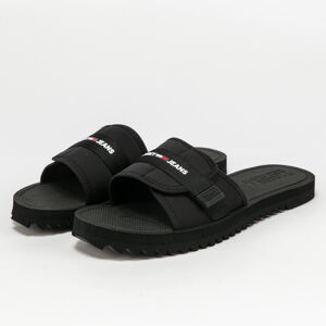 Papuče TOMMY JEANS Slip On Tech Sandal black / red