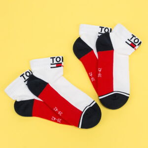 Ponožky TOMMY JEANS TH Uni TJ Quarter 2Pack biele / navy / červené