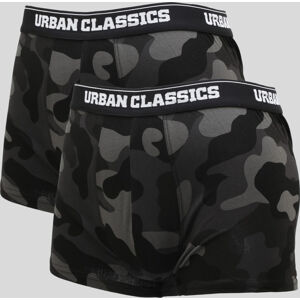 Urban Classics 2-Pack Camo Boxer Shorts camo šedé / čierne