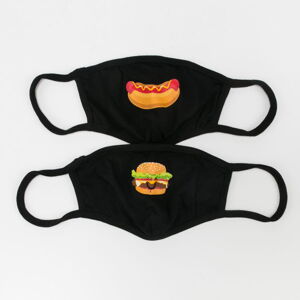 Urban Classics Burger And Hot Dog Face Mask 2-Pack čierna
