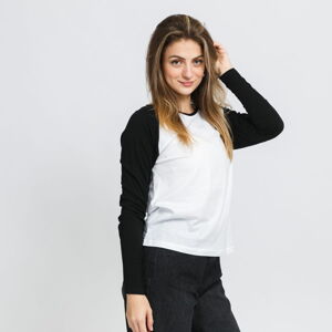 Dámske tričko s dlhým rukávom Urban Classics Ladies Contrast Raglan Longsleeve biele / čierne