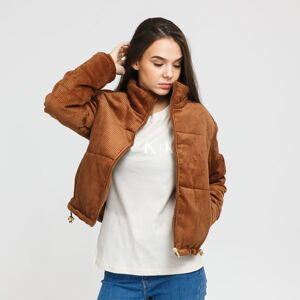 Dámska zimná bunda Urban Classics Ladies Corduroy Puffer Jacket hnědá
