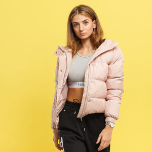 Dámska zimná bunda Urban Classics Ladies Hooded Puffer Jacket světle růžová