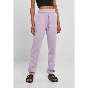 Tepláky Urban Classics Ladies Organic High Waist Sweatpants fialové