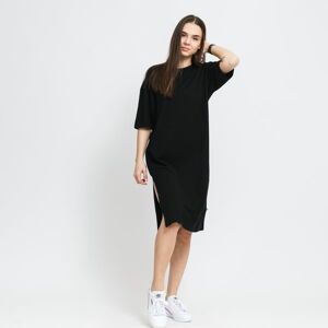 Šaty Urban Classics Ladies Organic Oversized Slit Tee Dress čierne