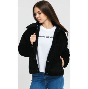 Jesenná bunda Urban Classics Ladies Oversized Corduroy Sherpa Jacket čierna