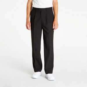 Nohavice Urban Classics Straight Pleat-Front Trousers Black
