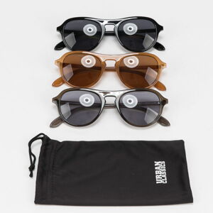 Slnečné okuliare Urban Classics Sunglasses Kalimantam 3-Pack čierne / šedé / hnedé