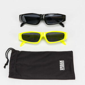 Slnečné okuliare Urban Classics Sunglasses Lafkada 2-Pack neon žluté / černé
