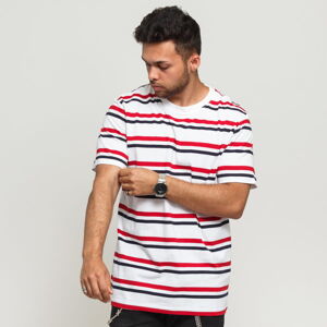 Tričko s krátkym rukávom Urban Classics Yarn Dyed Skate Stripe Tee biele / červené / navy
