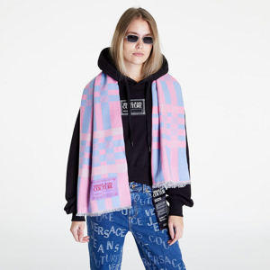 Šál Versace Jeans Couture Check Scarf Pink/ Light Blue
