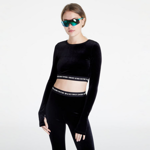 Dámsky top Versace Jeans Couture Velvet Stretch T-Shirt Black